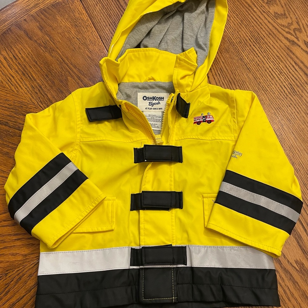 Boys Yellow Fireman Raincoat  - 2T Oshkosh